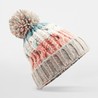 Corkscrew Pom Pom Beanie - B486:Milkshake Mix, 100% acrylic, One Size